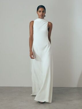 reiss fae dress ivory REISS Fae Cape Back Maxi Dress